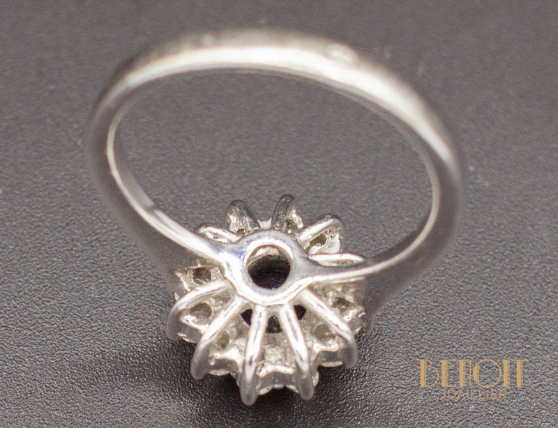 Bague Saphir Entourage Diamants