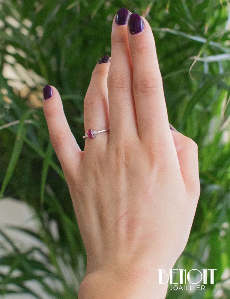 Bague Rubis Diamants