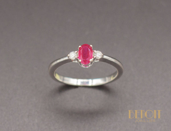 Bague Rubis Diamants