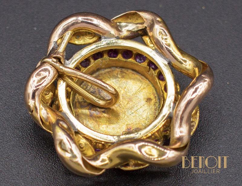 Pendentif Or Email et Verneuils XIXe