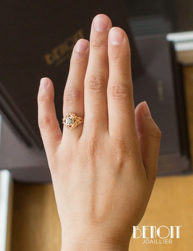 Bague 1950 Or Jaune Diamant