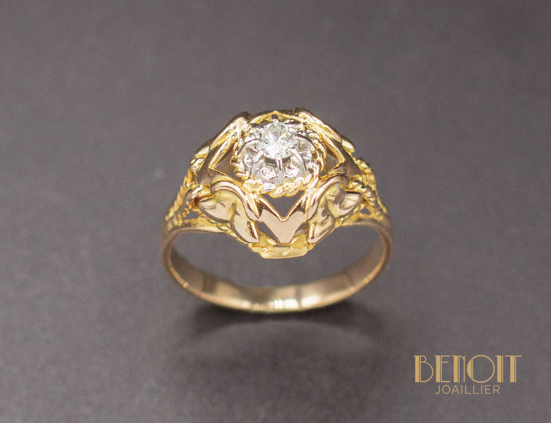 Bague 1950 Or Jaune Diamant