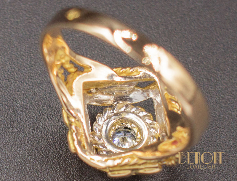 Bague 1950 Or Jaune Diamant