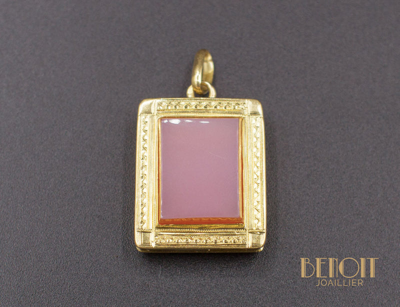 Pendentif Porte Photo Agate Napoléon III
