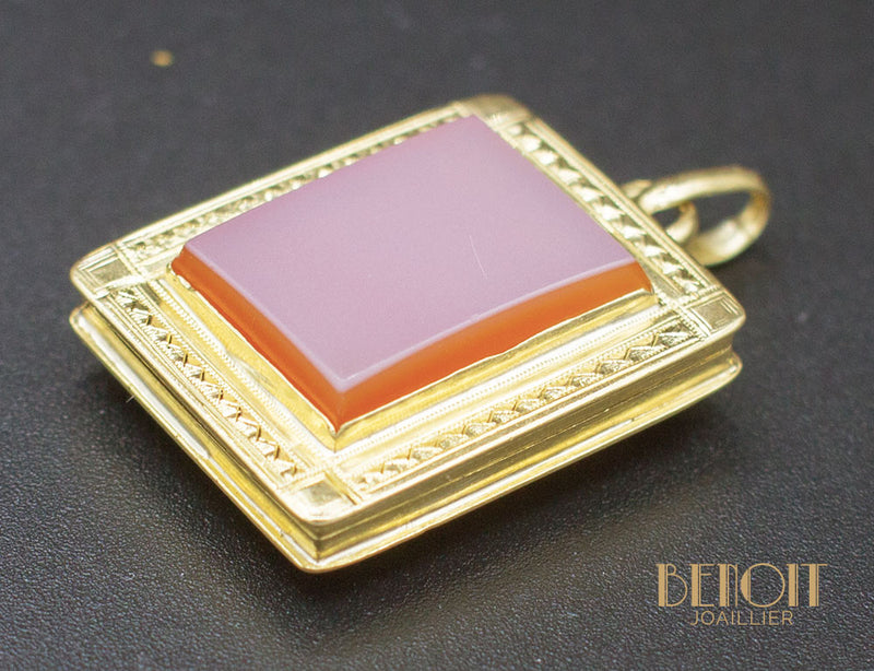 Pendentif Porte Photo Agate Napoléon III