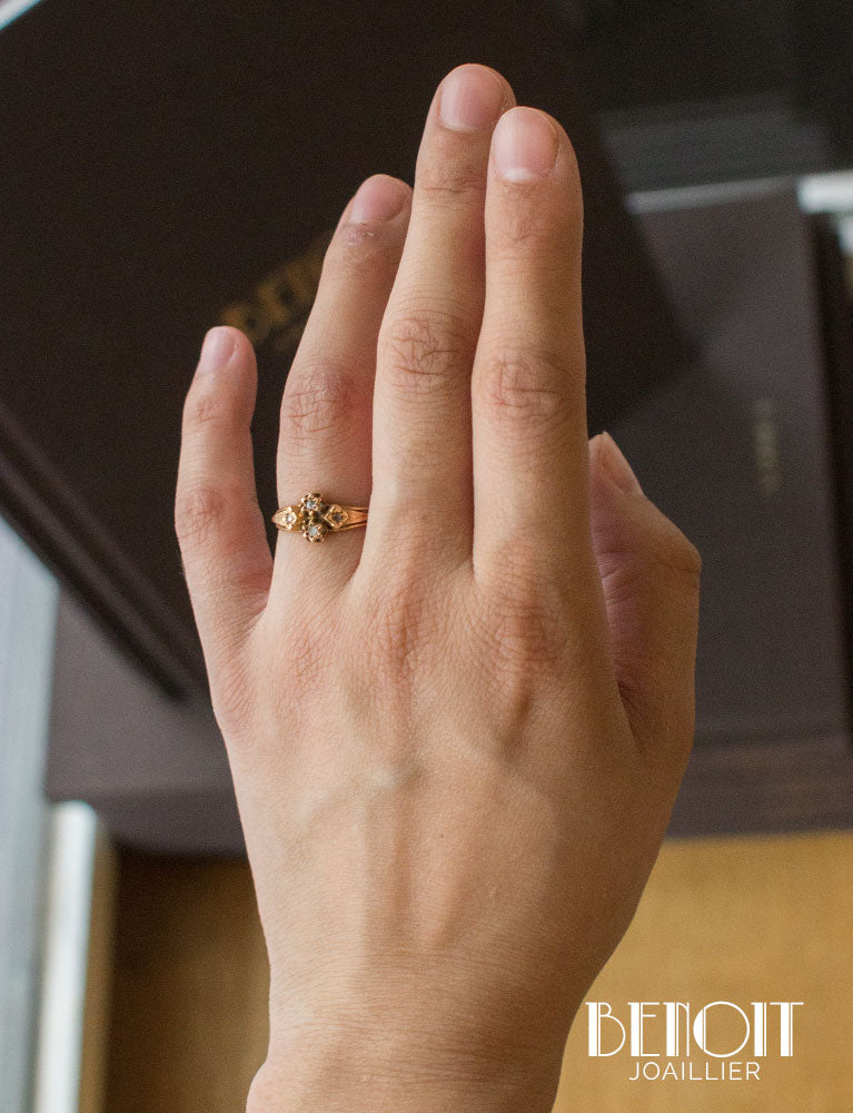 Bague XIXe Or Diamants