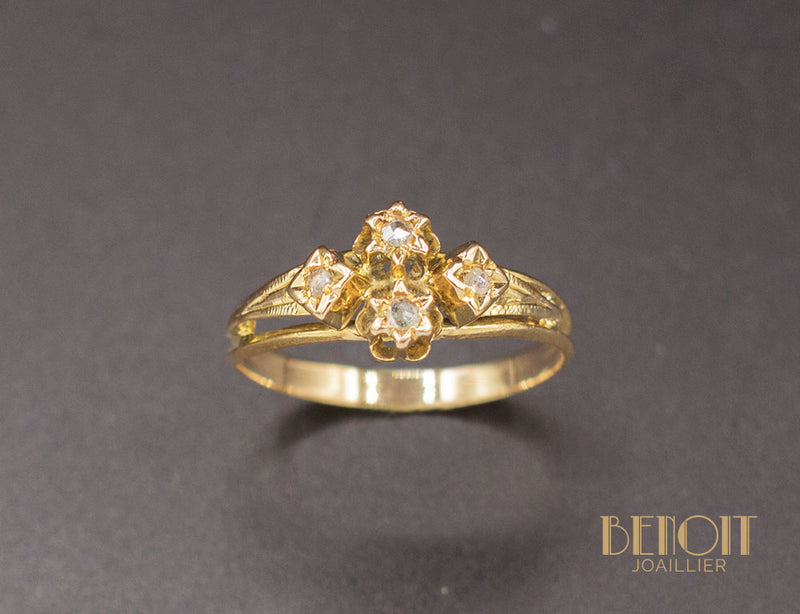 Bague XIXe Or Diamants