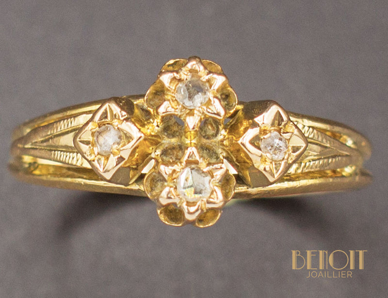 Bague XIXe Or Diamants
