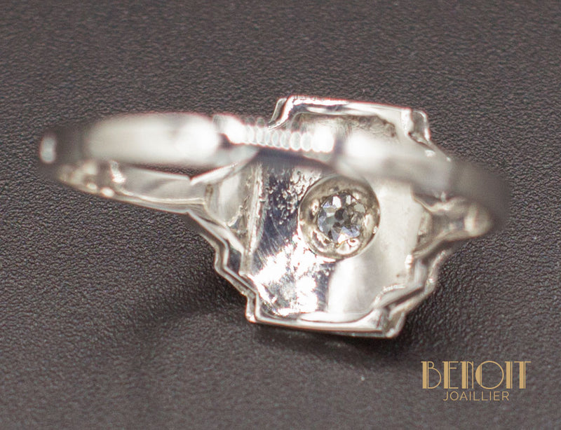 Bague Art Déco Or Blanc Diamant