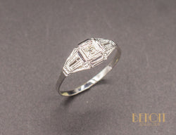 Bague Art Déco Diamant Or Blanc