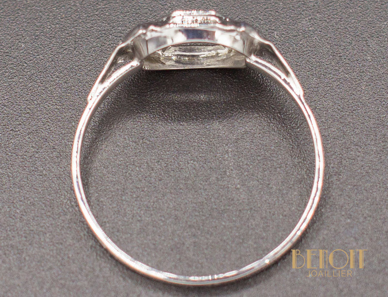 Bague Art Déco Or Blanc Diamant