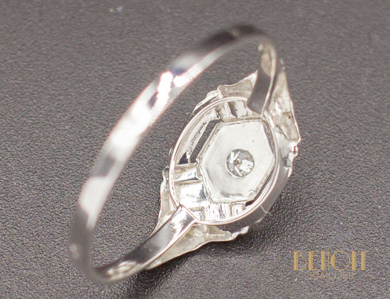 Bague Art Déco Or Blanc Diamant