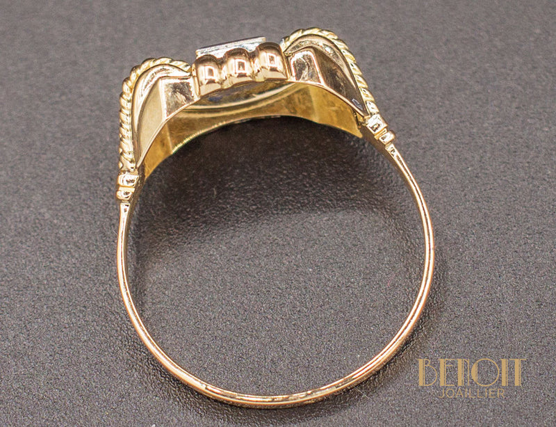 Bague Art Déco Or Jaune Diamant