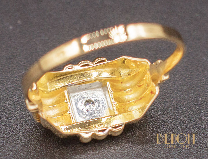 Bague Art Déco Or Jaune Diamant
