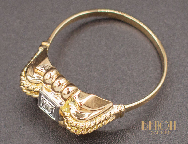 Bague Art Déco Or Jaune Diamant