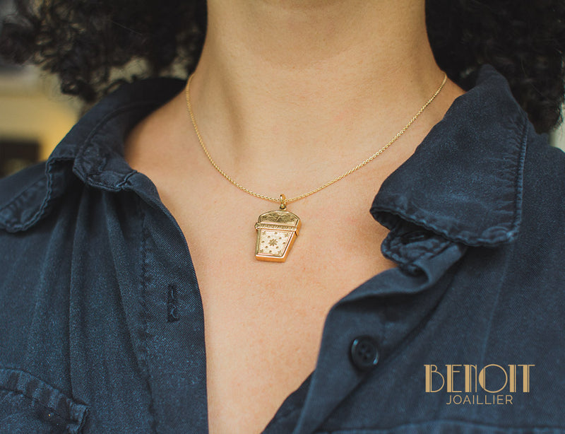 Pendentif Carnet de Bal Or Jaune