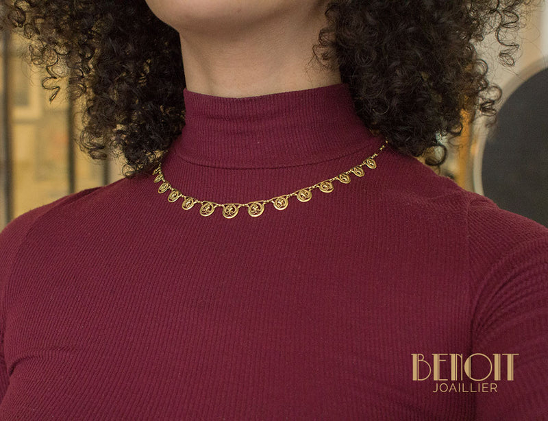 Collier Draperie Or Jaune