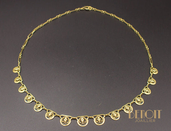 Collier Draperie Or Jaune