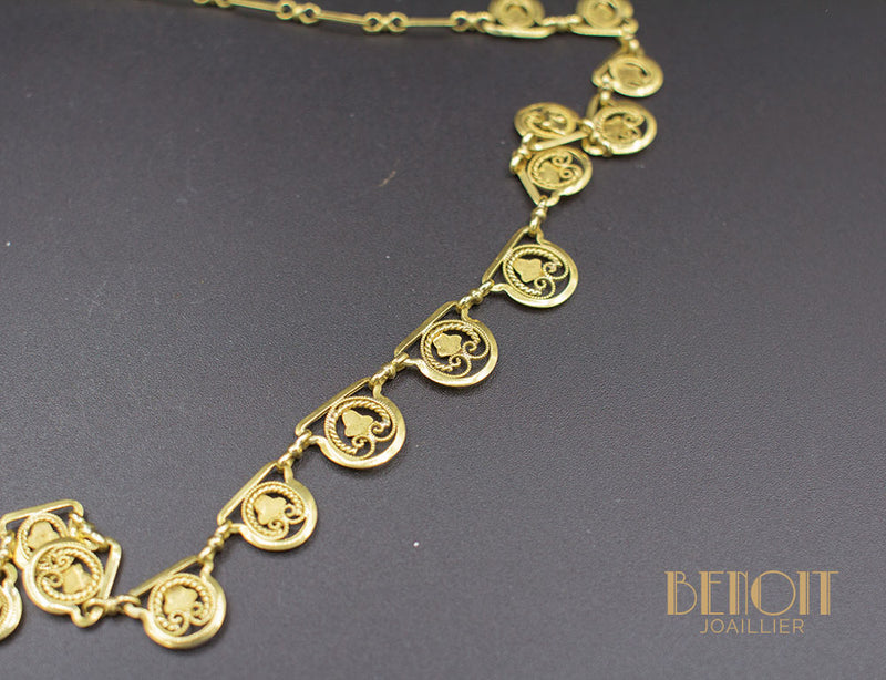 Collier Draperie Or Jaune