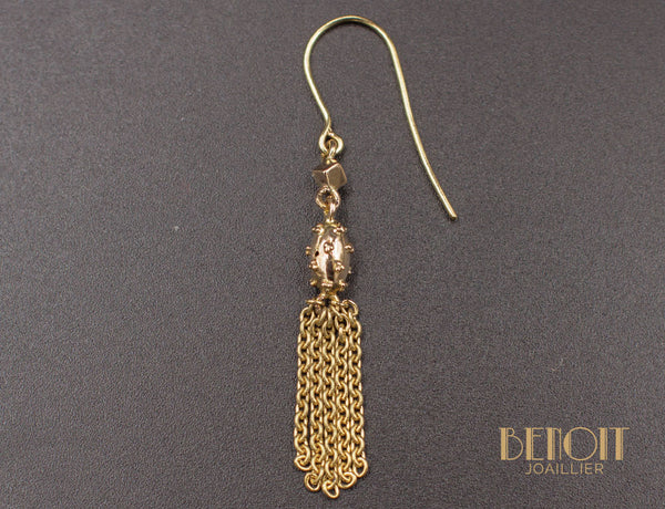 Boucles d'Oreilles "Les Récyclés" Pompons Or Jaune