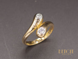 Bague Toi et Moi Martelée Diamants