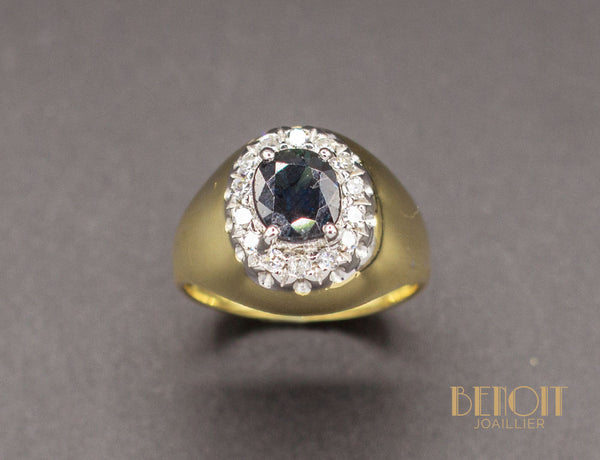 Bague Jonc Saphir Diamants