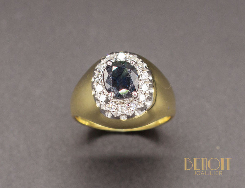 Bague Jonc Saphir Diamants