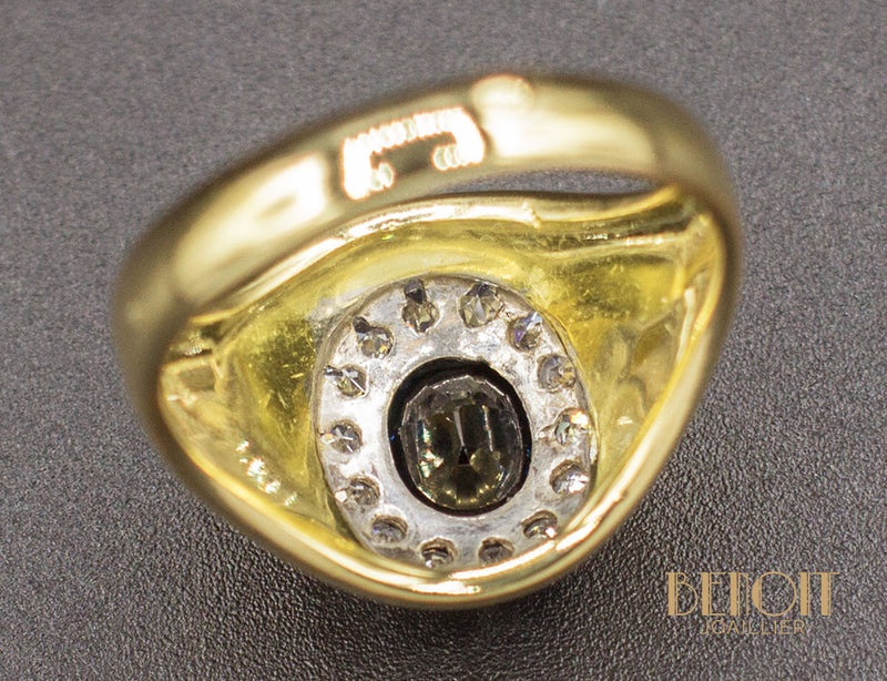 Bague Jonc Saphir Diamants