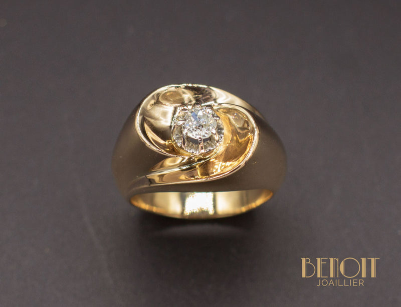 Bague 1950 Or Rose Diamant
