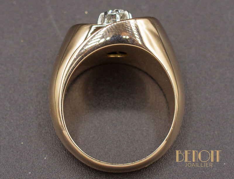Bague 1950 Or Rose Diamant