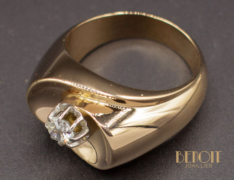 Bague 1950 Or Rose Diamant