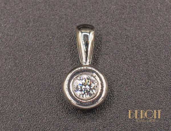 Pendentif Or Blanc Diamant