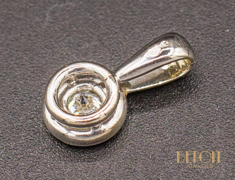 Pendentif Or Blanc Diamant