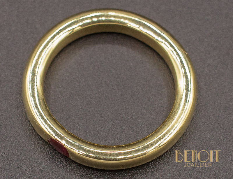 Bague Jonc Or Jaune Rubis