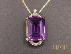 Pendentif Art Déco Améthyste et Diamants