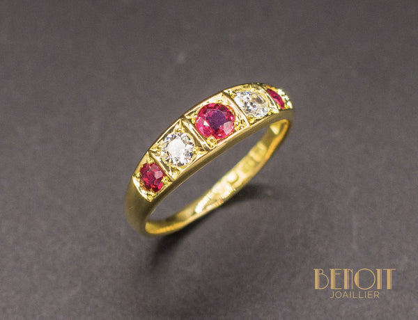 Demi-Alliance Rubis Diamants