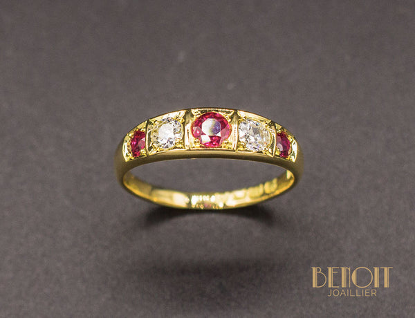 Demi-Alliance Rubis Diamants