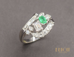 Bague Cocktail Emeraude Diamants