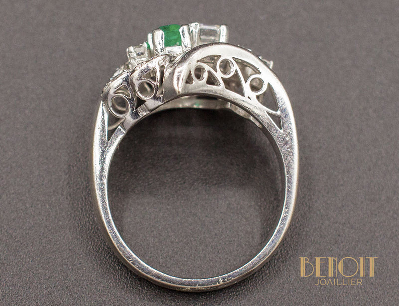 Bague Cocktail Emeraude Diamants