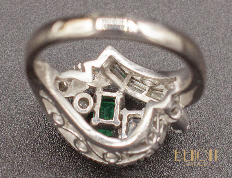 Bague Cocktail Emeraude Diamants