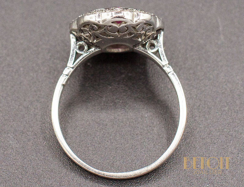 Bague Fleur Rubis Diamants
