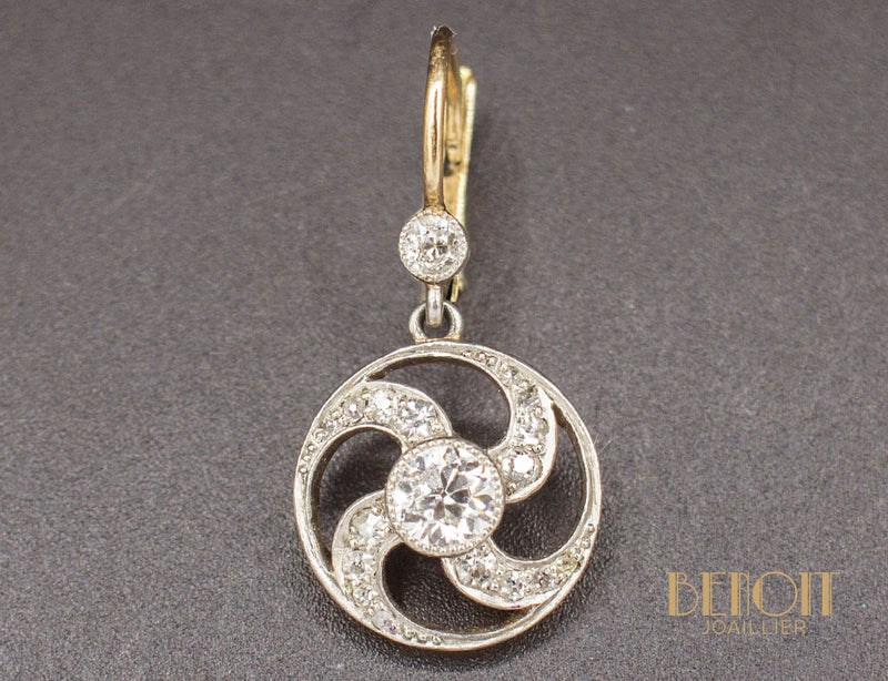 Boucles d'Oreilles Art Déco Diamants