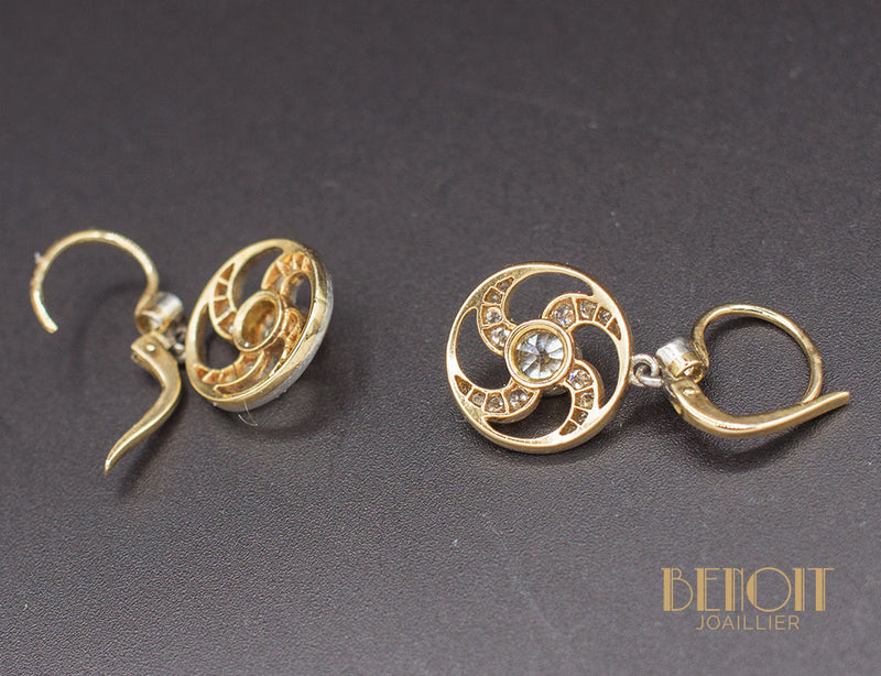 Boucles d'Oreilles Art Déco Diamants