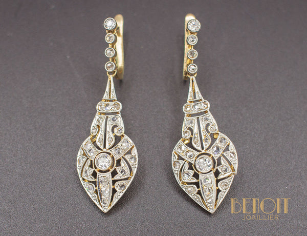 Boucles d'Oreilles Pendantes Art Déco