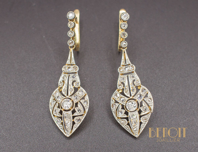 Boucles d'Oreilles Pendantes Art Déco