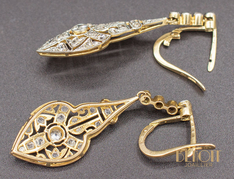 Boucles d'Oreilles Pendantes Art Déco