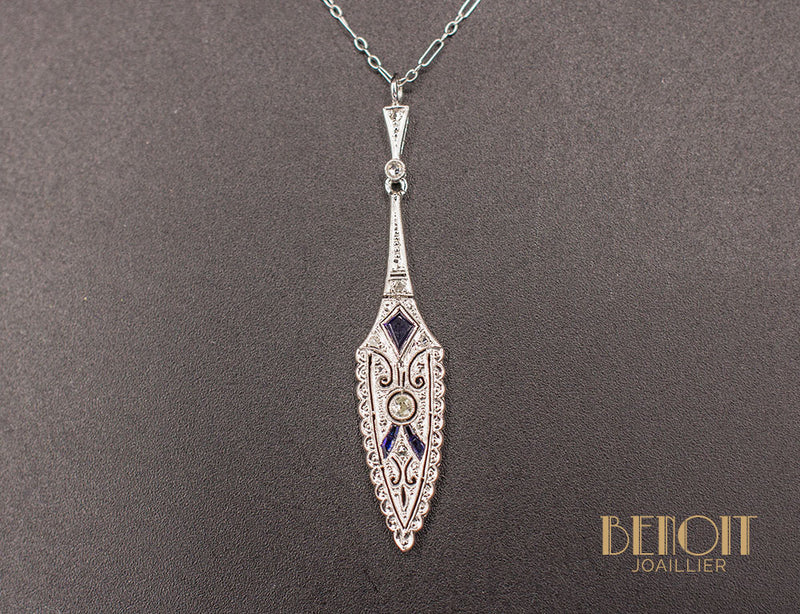 Pendentif Art Déco Diamants