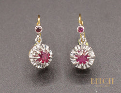 Boucles d'Oreilles Dormeuses Rubis