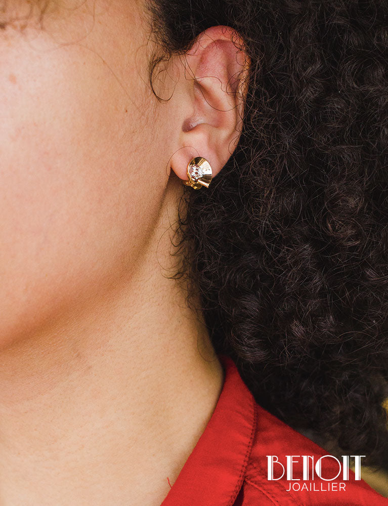 Boucles d'oreilles 1950 Or Jaune Diamant