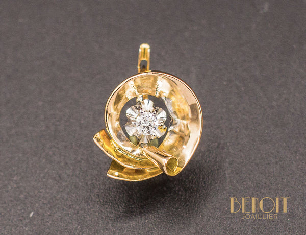 Boucles d'oreilles 1950 Or Jaune Diamant